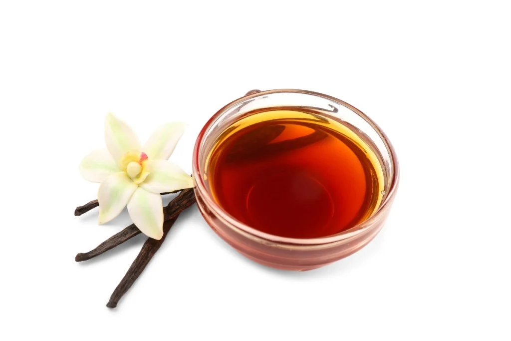 Alt-text: baunilha é um ingrediente muito usado para fazer a torta de liquidificador doce.