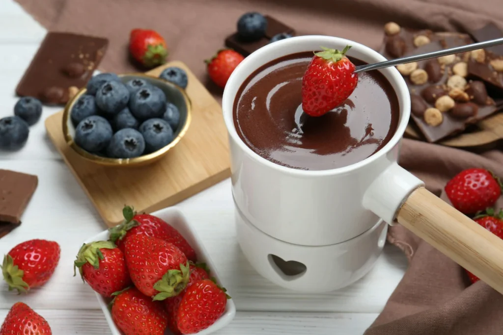 Fondue de chocolate e morango